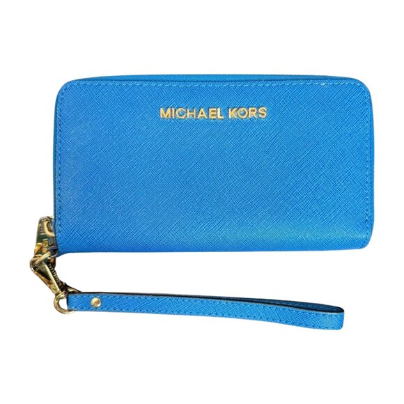 MICHAEL KORS BLUE TRAVEL SMARTPHONE WRISTLET - Picture 1 of 11